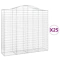 Miniatyrbillede 2 af 6: vidaXL buede gabionkurve 25 stk. 200x50x180/200 cm galvaniseret jern