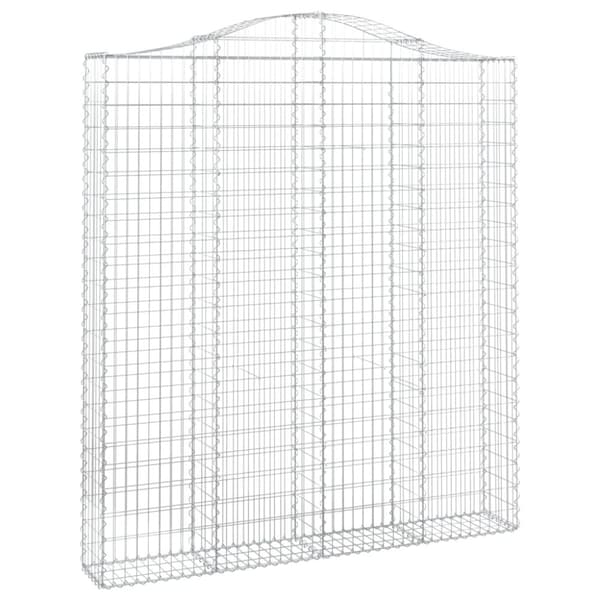 vidaXL buede gabionkurve 7 stk. 200x30x220/240 cm galvaniseret jern