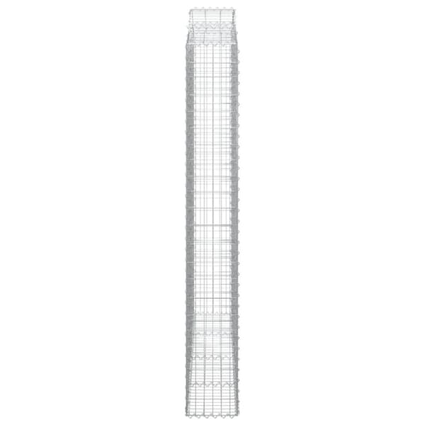 vidaXL buede gabionkurve 7 stk. 200x30x220/240 cm galvaniseret jern