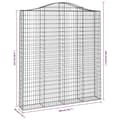 Miniatyrbillede 6 af 6: vidaXL buede gabionkurve 7 stk. 200x30x220/240 cm galvaniseret jern