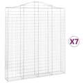 Miniatyrbillede 2 af 6: vidaXL buede gabionkurve 7 stk. 200x30x220/240 cm galvaniseret jern