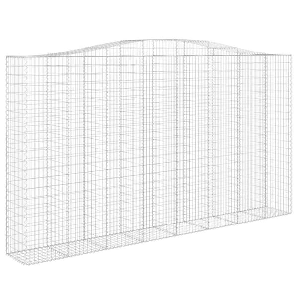 vidaXL buede gabionkurve 6 stk. 400x50x220/240 cm galvaniseret jern