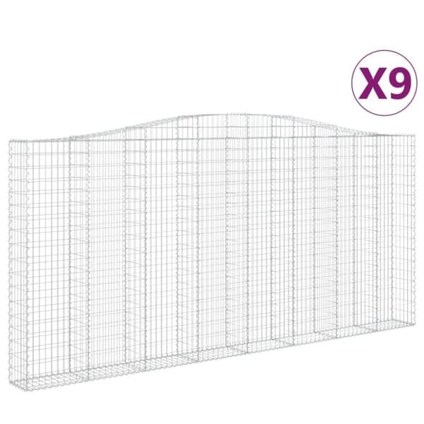 vidaXL Kaarevat kivikorit 9 kpl 400x30x180/200 cm galvanoitu rauta