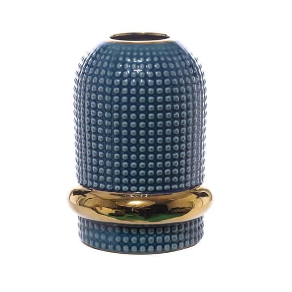 VASO CERAMICA CM.13,5X13,5X19 BLÅ