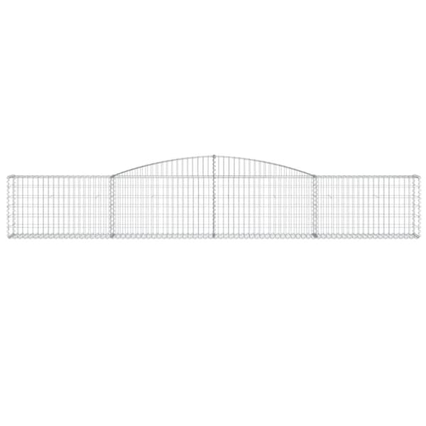 vidaXL buet gabionkurv 400x30x60/80 cm galvaniseret jern