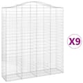 Miniatyrbillede 2 af 6: vidaXL buede gabionkurve 9 stk. 200x50x220/240 cm galvaniseret jern