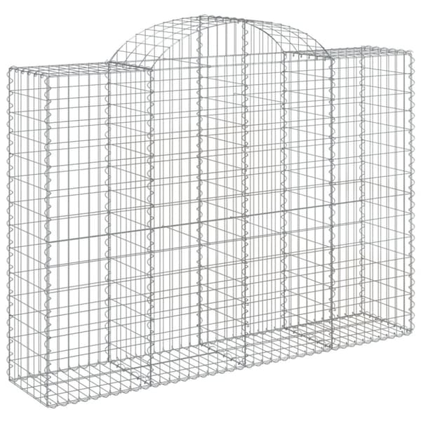 vidaXL buet gabionkurv 200x50x140/160 cm galvaniseret jern