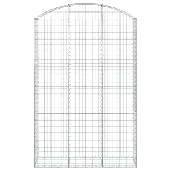 vidaXL Kaareva kivikori 150x50x220/240 cm galvanoitu rauta
