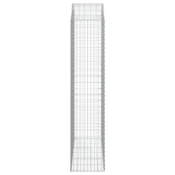 vidaXL Kaareva kivikori 150x50x220/240 cm galvanoitu rauta