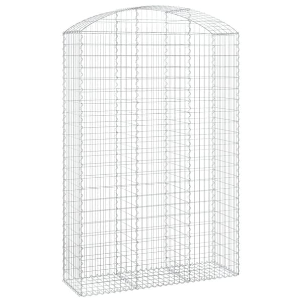 vidaXL Kaareva kivikori 150x50x220/240 cm galvanoitu rauta