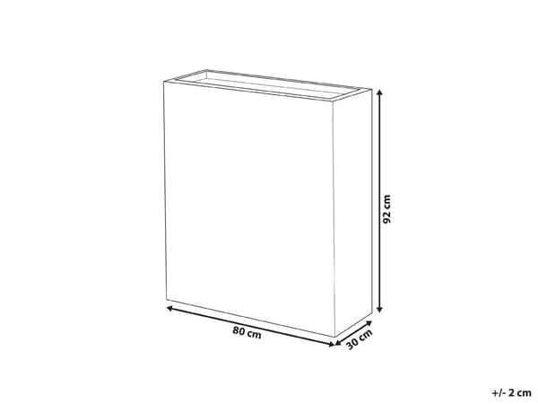 Kukkaruukku musta 80 x 92 x 30 cm kuitusavi lasikuitu suorakulmainen tyhjennysreiät moderni