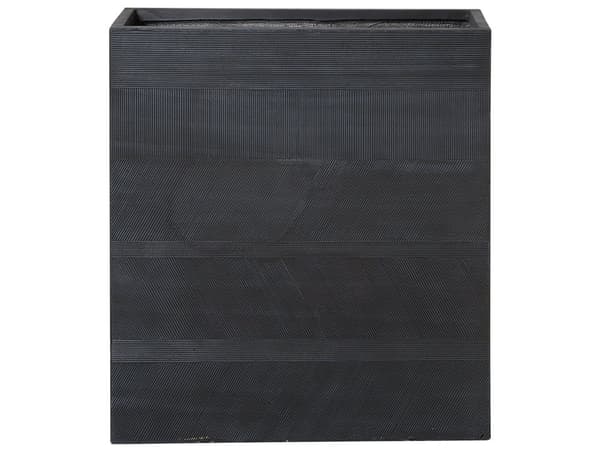 Kukkaruukku musta 80 x 92 x 30 cm kuitusavi lasikuitu suorakulmainen tyhjennysreiät moderni