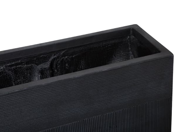 Kukkaruukku musta 80 x 92 x 30 cm kuitusavi lasikuitu suorakulmainen tyhjennysreiät moderni