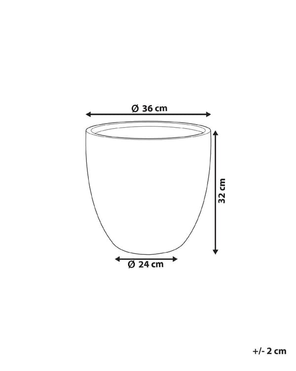 Kukkaruukku grafiitinharmaa 36 x 32 x 36 cm kuitusavi lasikuitu pyöreä tyhjennysreikä moderni