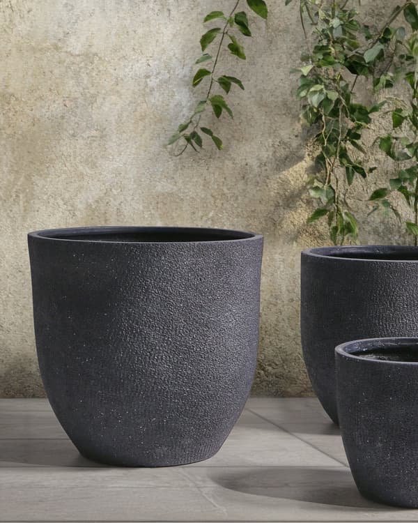 Blomsterpotte Grå Lysegrå Rund Værbestandig Moderne Hage Blomst Planter 46 x 46 x 46 cm