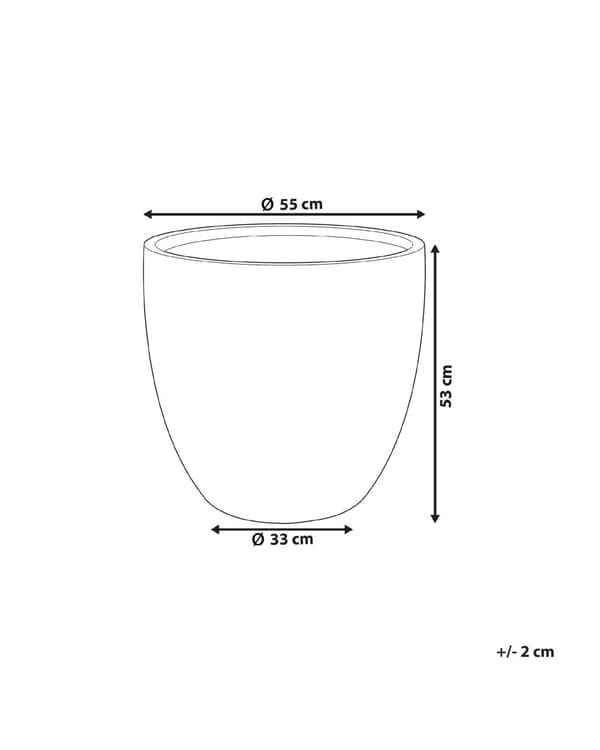 Blomsterpotte Lysegrå Rund Værbestandig Moderne Hage Blomst Planter 55 x 55 x 53 cm