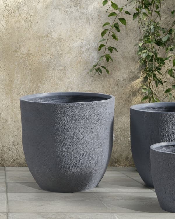 Blomsterpotte Lysegrå Rund Værbestandig Moderne Hage Blomst Planter 55 x 55 x 53 cm