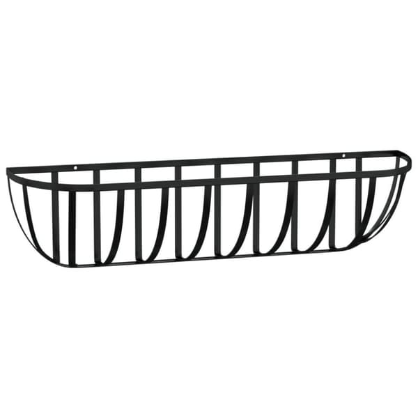 vidaXL Seinäkukkalaatikot 2 kpl kookosvuori musta 61x19x16 cm teräs