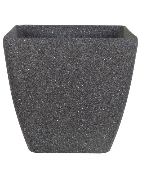 Sæt med 2 Urtepottekasser Massiv Mørkegrå Stenblanding Polyresin Firkantet 42 x 42 cm UV-resistent