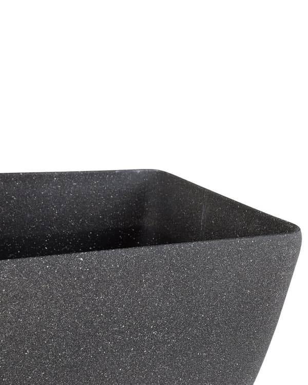 Sæt med 2 Urtepottekasser Massiv Mørkegrå Stenblanding Polyresin Firkantet 42 x 42 cm UV-resistent