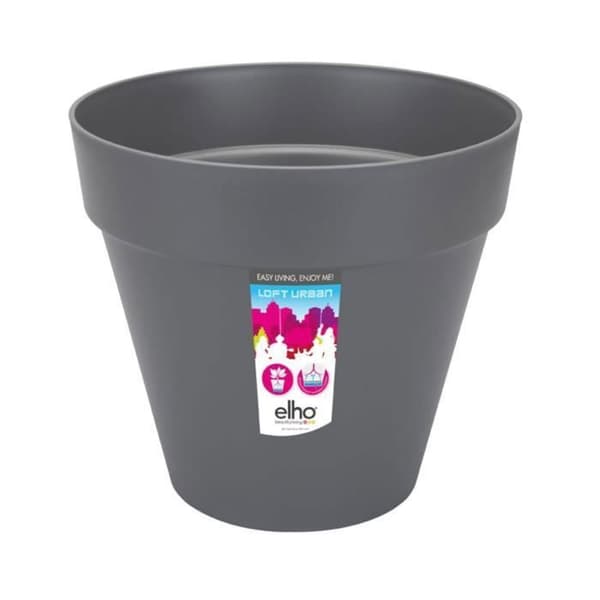 Elho rund blomkruka med urbana lofthjul - Ø 40 cm - antracitgrå