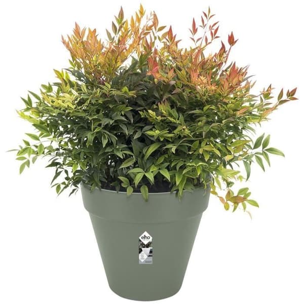 Loft Urban Round Flower Pot - Plast - Percé - Tank - Med hjul - Ø40 - Grönt