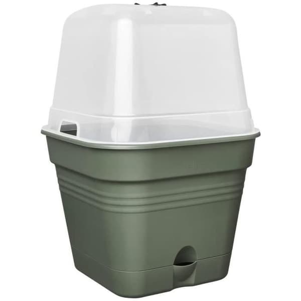 Green Basic Square Flower Pot - Plast - Tank - Ø20 - Leaf Green