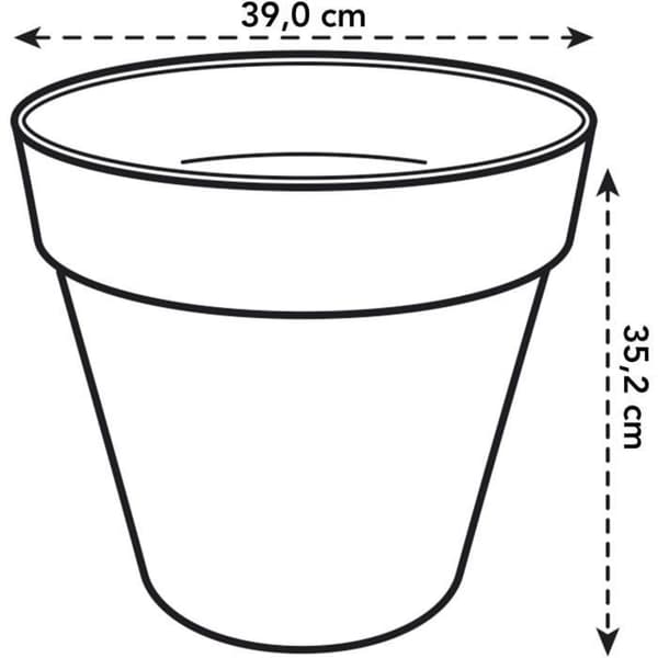 Loft Urban Round Flower Pot - Plast - Pilled - Tank - Med hjul - Ø40 - ockra