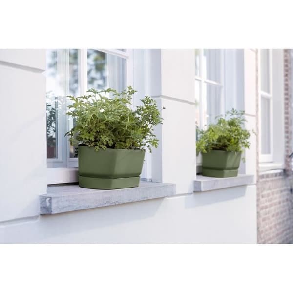 Oval Planter Greenville - Plast - Ø50 - Leaf Green
