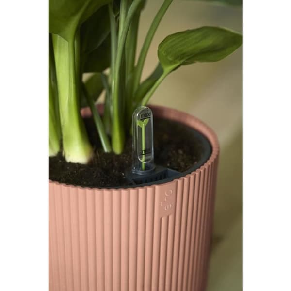 Rund blomkruka vibbar - plast - Ø22 - pulverrosa