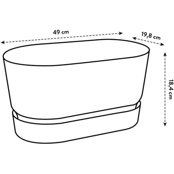 Greenville Oval Planter - Plast - Ø50 - Frozen Brown