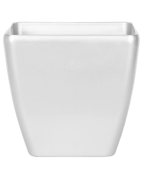 Set med 2 Krukor Silver Fiberlera 35 x 35 x 34 cm Utomhus Inomhus Allväder