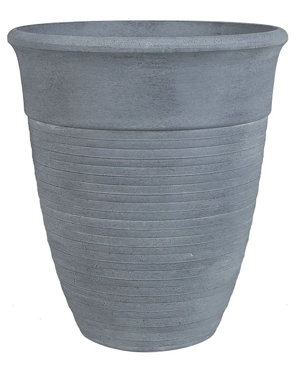 Sett med 2 blomsterpotter Grå Steinblanding Polyresin ø 43 cm Ensfarget Værbestandig Tilbehør Dekorasjon Hage Utendørs