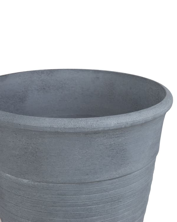Sett med 2 blomsterpotter Grå Steinblanding Polyresin ø 43 cm Ensfarget Værbestandig Tilbehør Dekorasjon Hage Utendørs