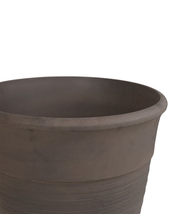 Sett med 2 blomsterpotter Brun Steinblanding Polyresin ø 43 cm Ensfarget Værbestandig Tilbehør Dekorasjon Hage Utendørs