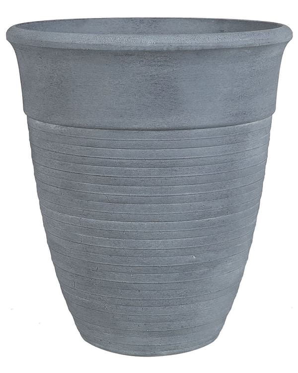 Uppsättning med 2 Blomkrukor Planteringskärl Solid Grå Stenblandning Polyresin Kvadratisk ø 50 cm Väderbeständig