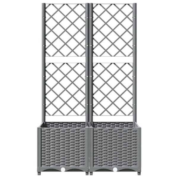 vidaXL Plantekasse med espalier lysegrå 80x40x136 cm PP