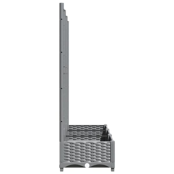 vidaXL Plantekasse med espalier lysegrå 120x40x121,5 cm PP
