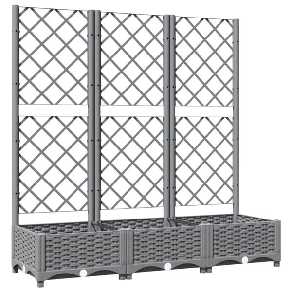 vidaXL Plantekasse med espalier lysegrå 120x40x121,5 cm PP