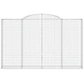 Miniatyrbillede 3 af 5: vidaXL buet gabionkurv 300x30x180/200 cm galvaniseret jern