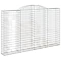 Miniatyrbillede 1 af 5: vidaXL buet gabionkurv 300x30x180/200 cm galvaniseret jern