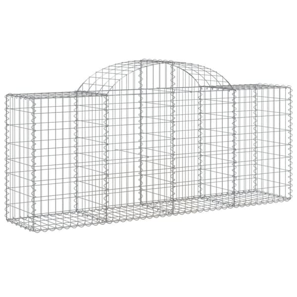vidaXL buet gabionkurv 200x50x80/100 cm galvaniseret jern