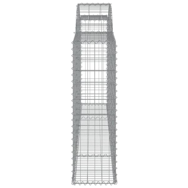 vidaXL buet gabionkurv 300x30x100/120 cm galvaniseret jern
