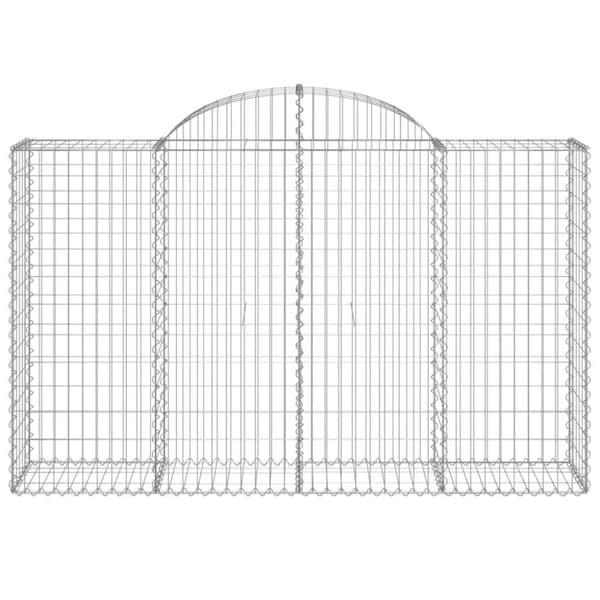 vidaXL buet gabionkurv 200x50x120/140 cm galvaniseret jern
