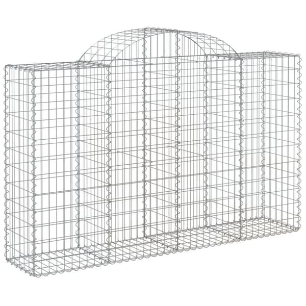 vidaXL buet gabionkurv 200x50x120/140 cm galvaniseret jern