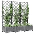 Miniatyrbillede 3 af 8: vidaXL plantekasse med espalier 120x40x121,5 cm PP lysegrå
