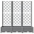 Miniatyrbillede 4 af 8: vidaXL plantekasse med espalier 120x40x121,5 cm PP lysegrå