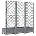 Miniatyrbillede 6 af 8: vidaXL plantekasse med espalier 120x40x121,5 cm PP lysegrå