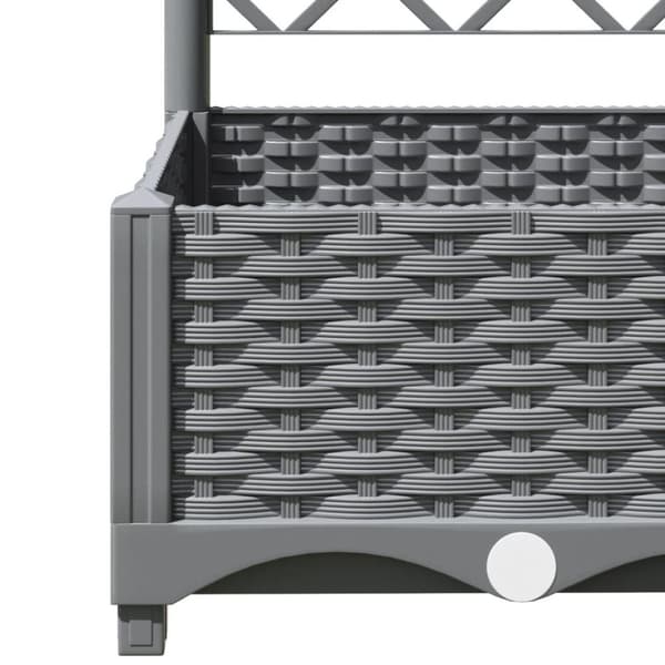 vidaXL plantekasse med espalier 120x40x121,5 cm PP lysegrå