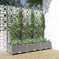 Miniatyrbillede 2 af 8: vidaXL plantekasse med espalier 120x40x121,5 cm PP lysegrå